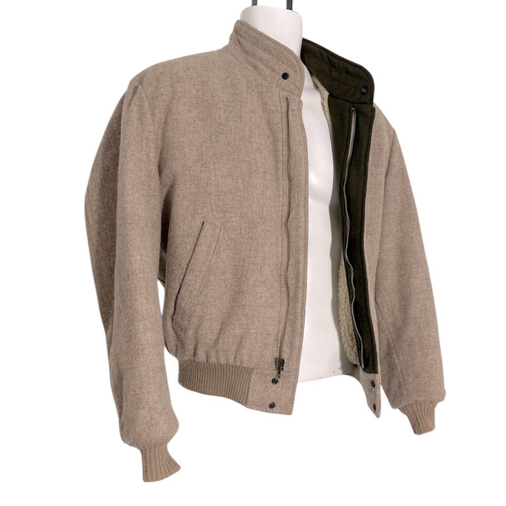 Vtg Town & Country by Gordon & Ferguson Wool Blend w/ Sherpa BomberJacket Mens M - Picture 4 of 13
